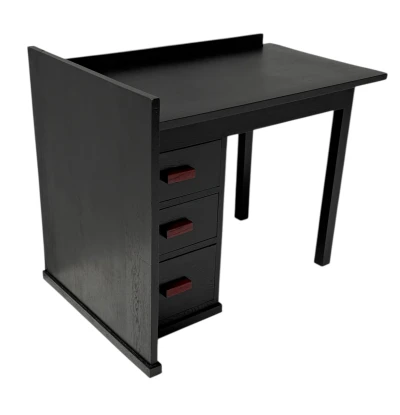 Art Deco Modernist Black Lacquered Desk or Writing Table, 1930s